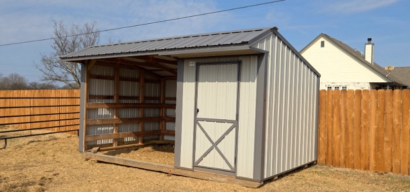 10×16 Metal Horse Barn In Mounds, OK