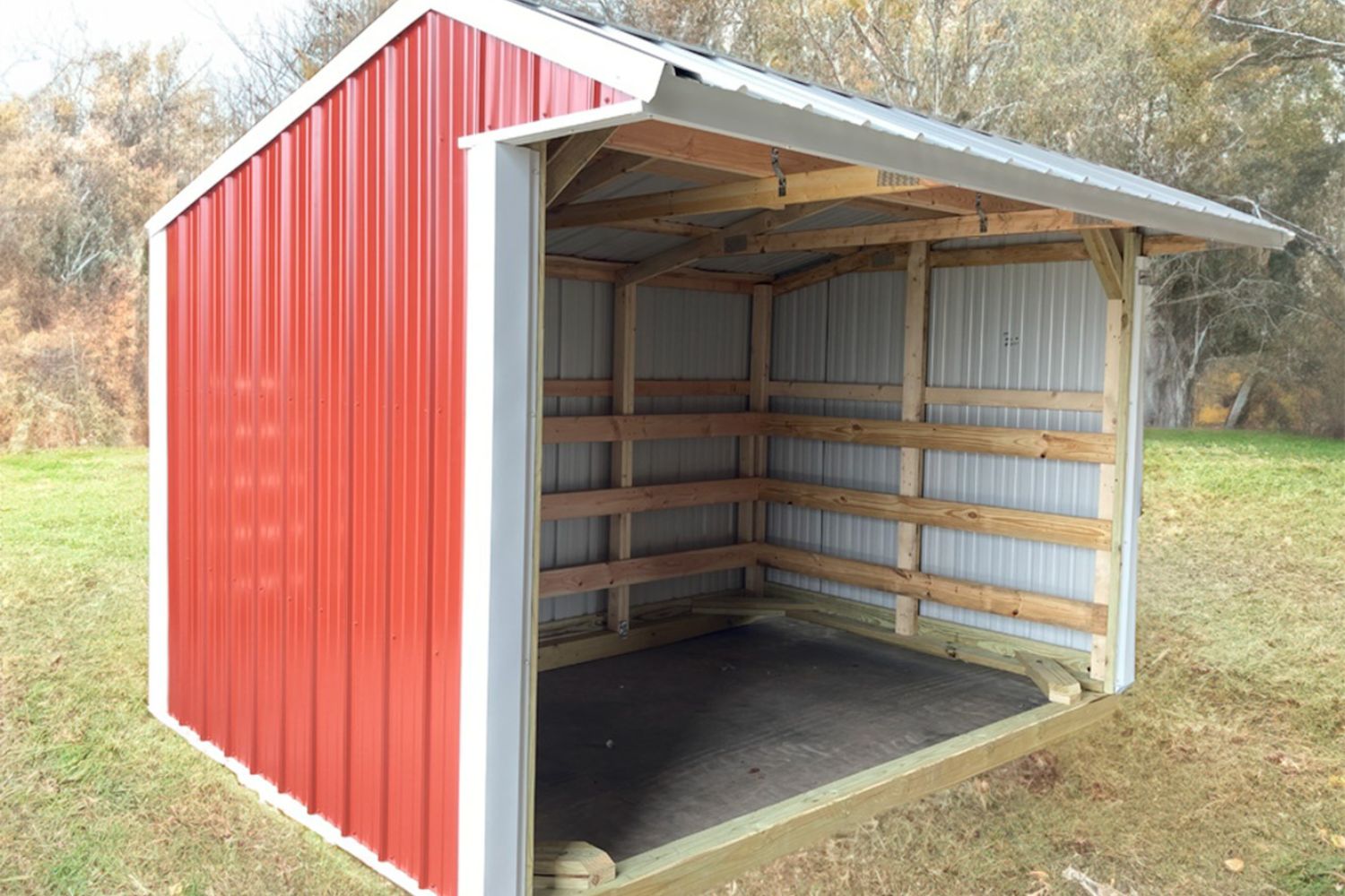 8×12 Metal Horse Barn w/o Tack Room in Tryon, OK