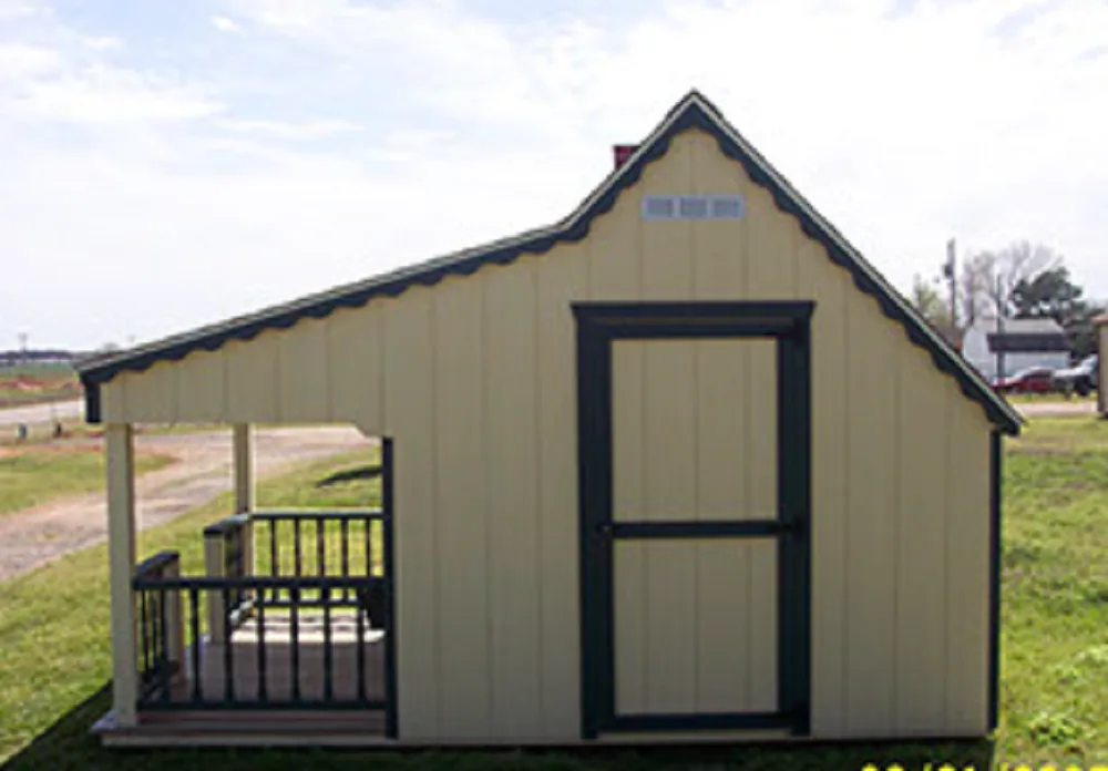 Cottage playhouse delivered to a yard in Oklahoma