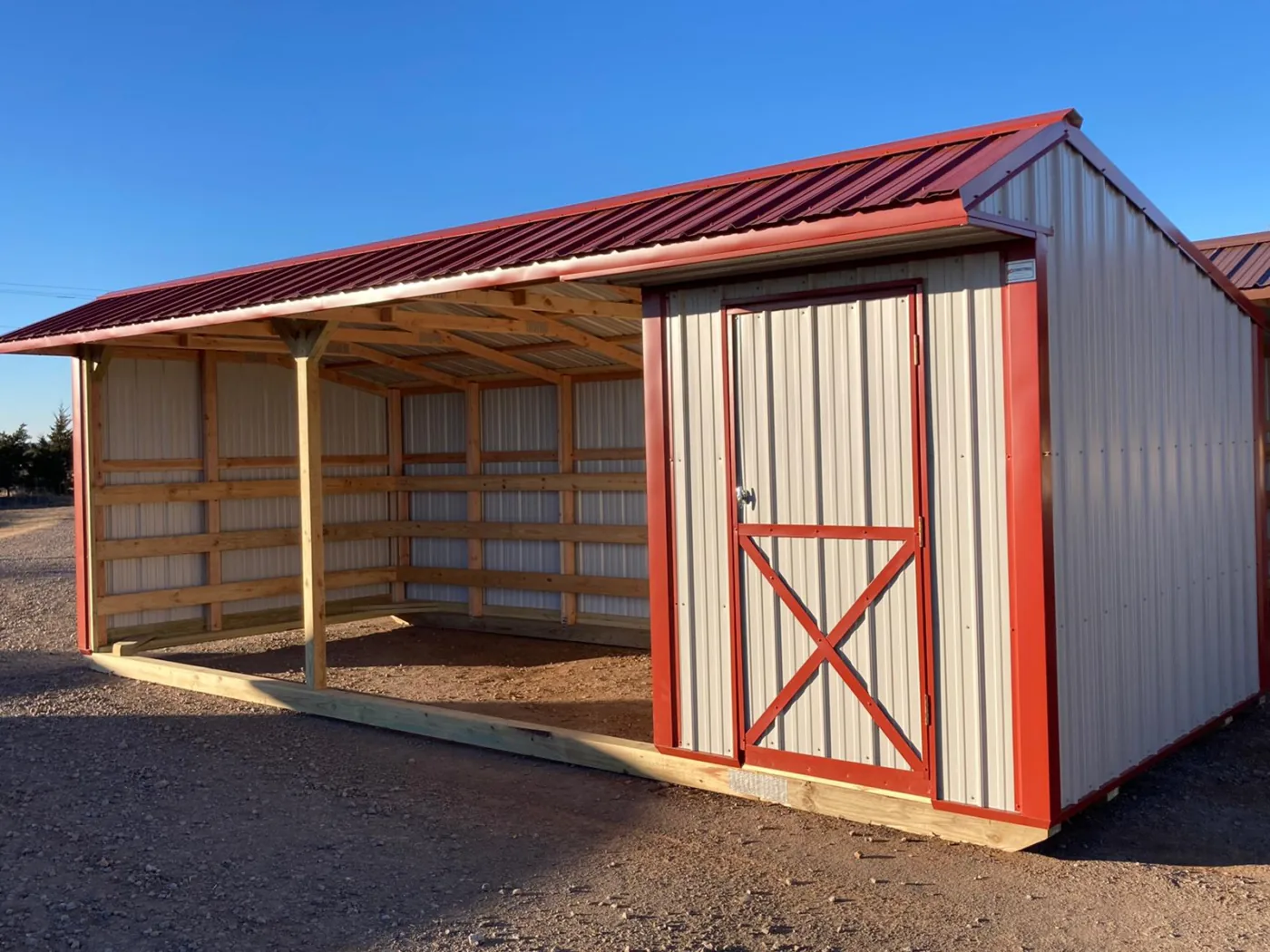 Steel horse barn with tack room