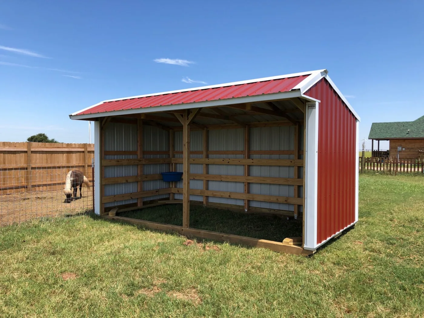 Wood horse barn in Oklahoma