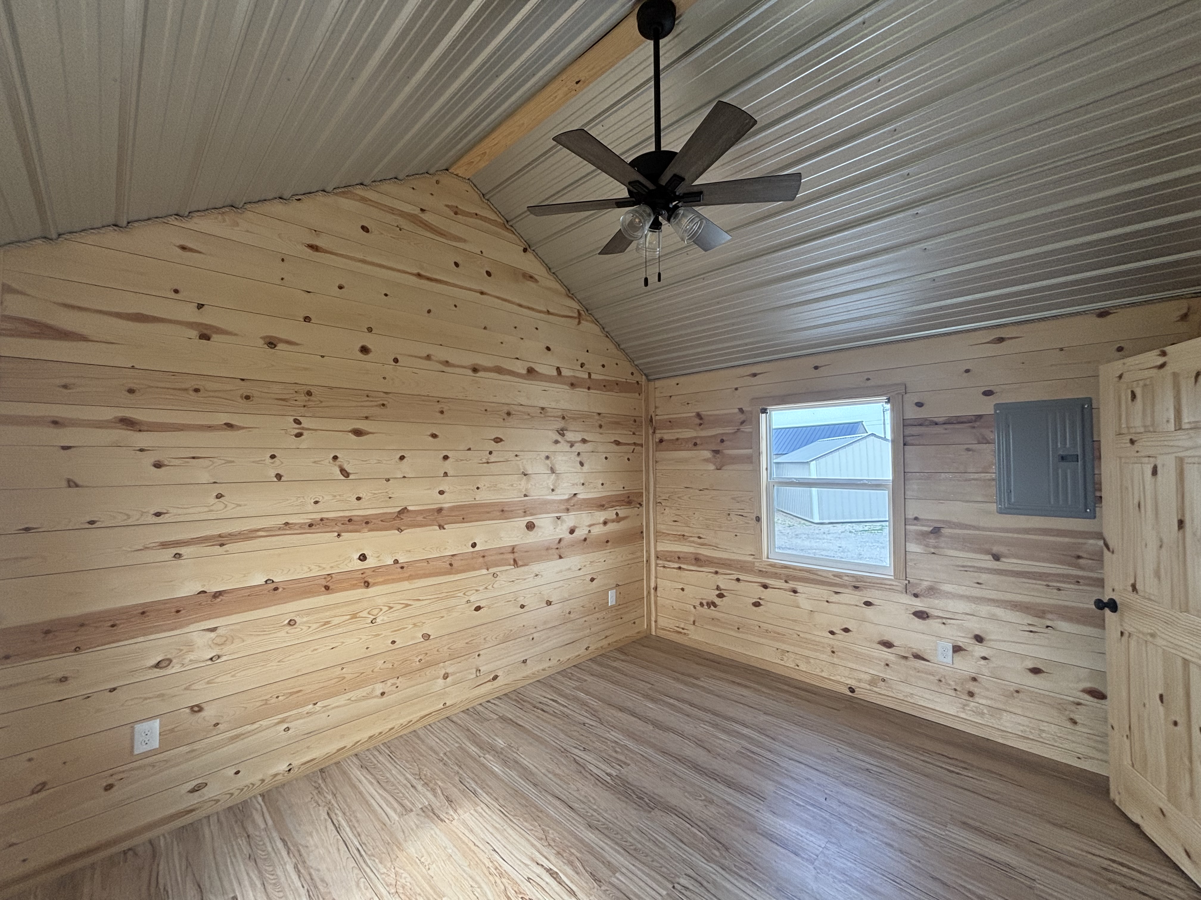 ALERT DISPLAY MODEL! (not for sale) Fully Finished Metal Porch Cabin 14 x 36 (financed $57900) photo 3