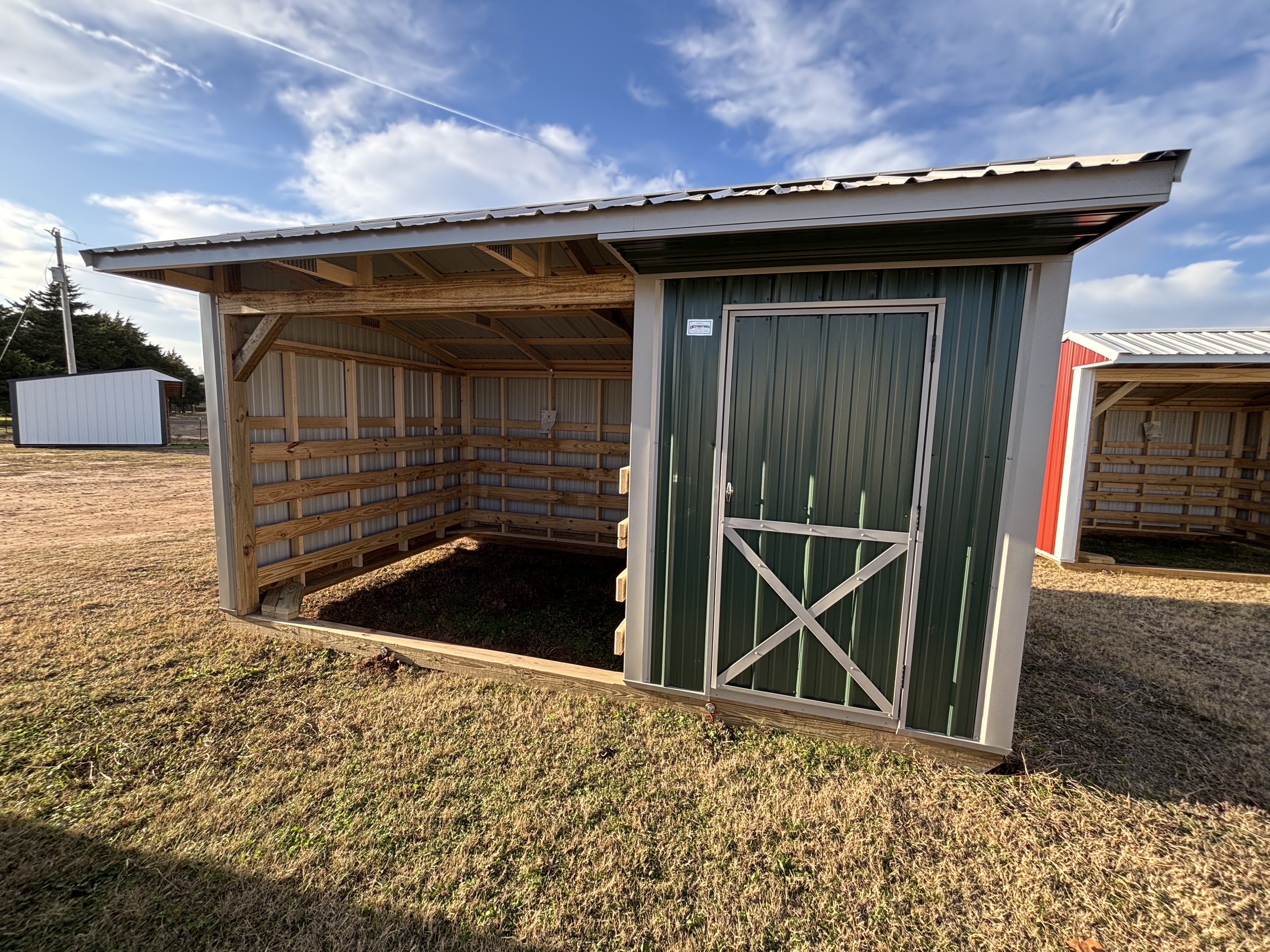 Metal Horse Loafing Shed Lean To Animal Shelter w/ Tack Room 10 x 16 photo 4