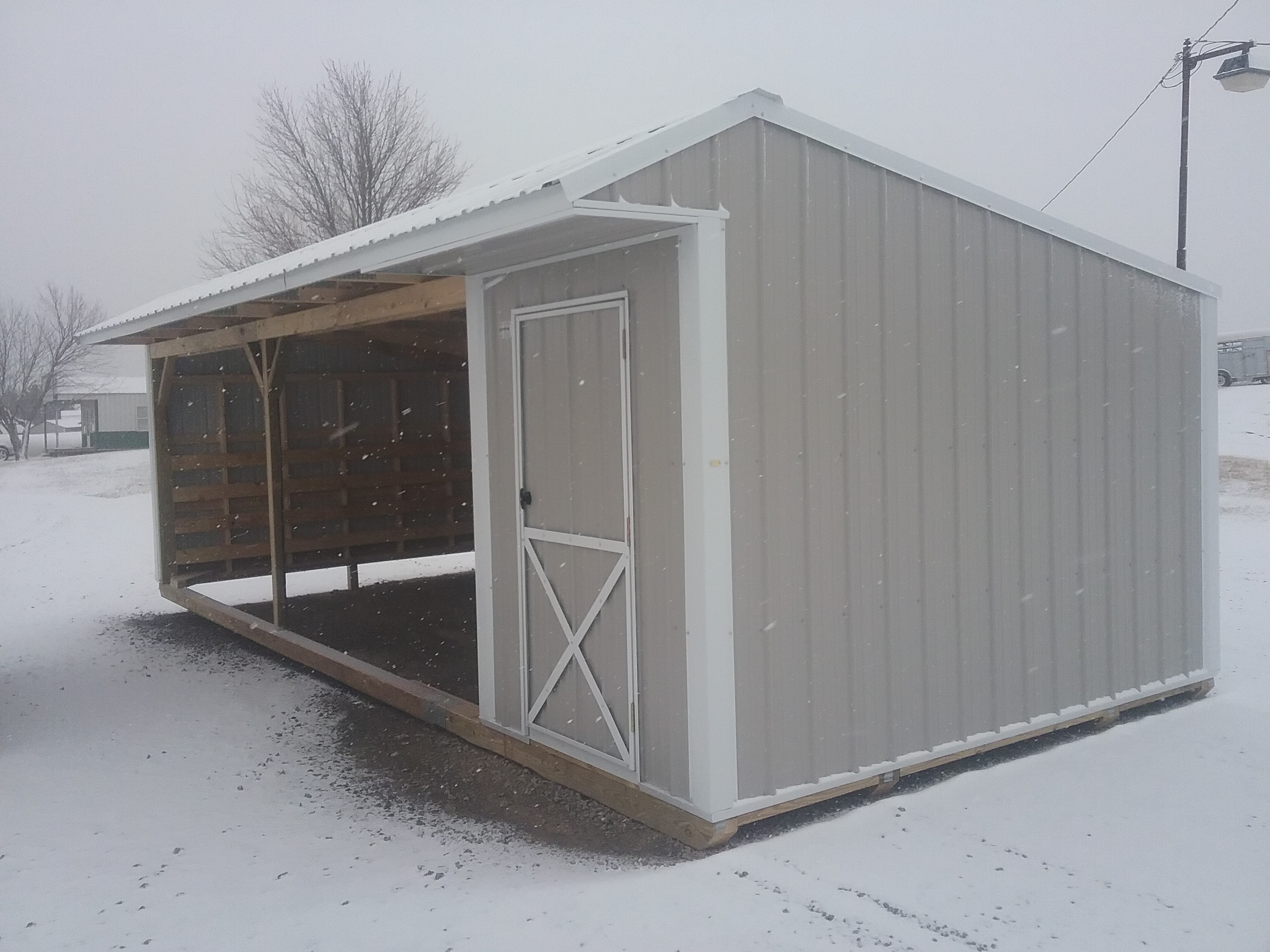 Metal Horse Barn w/ Tack 12 x 28 photo 2