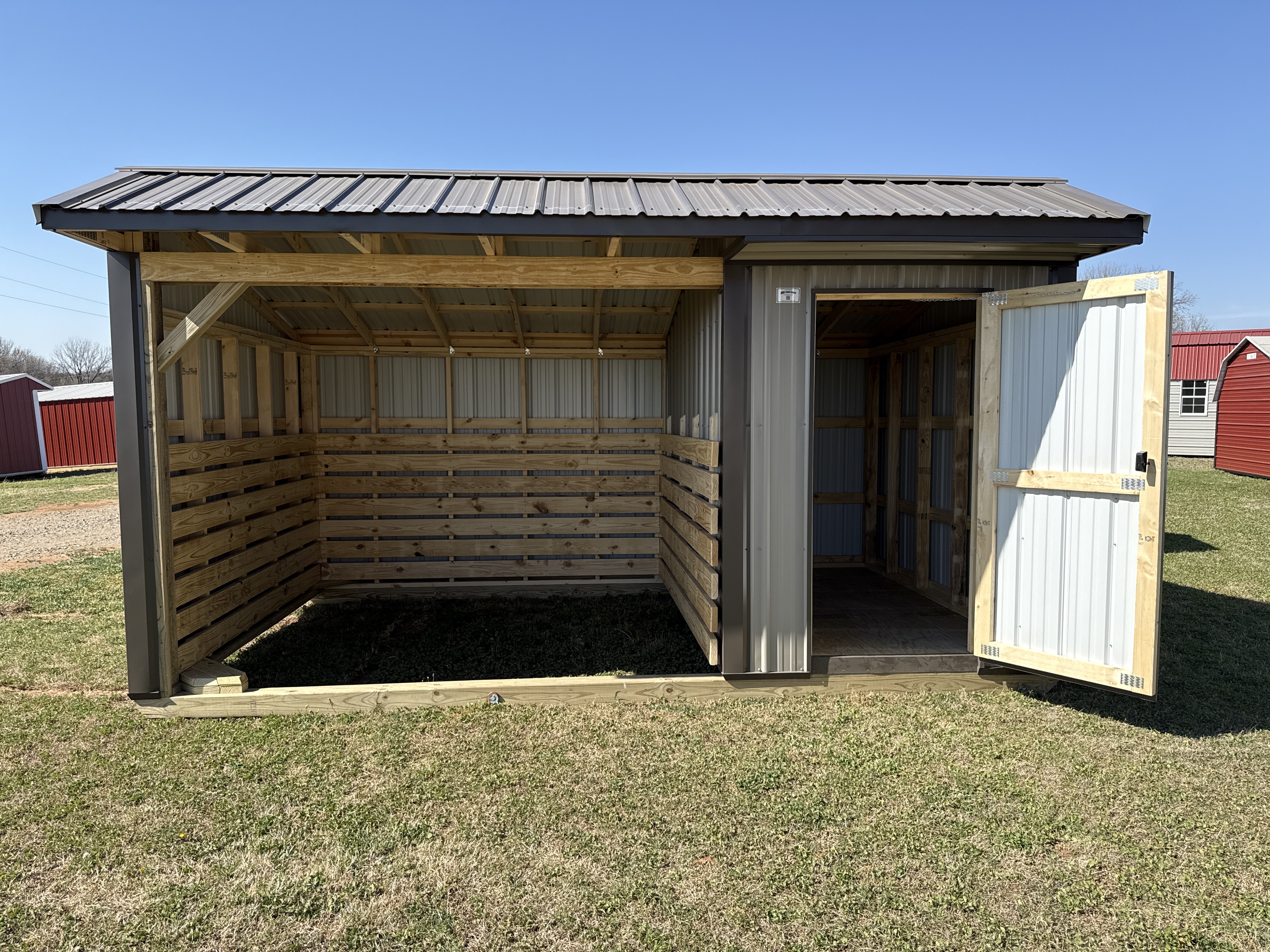 Metal Horse Barn w/ Tack 10 x 16 photo 2
